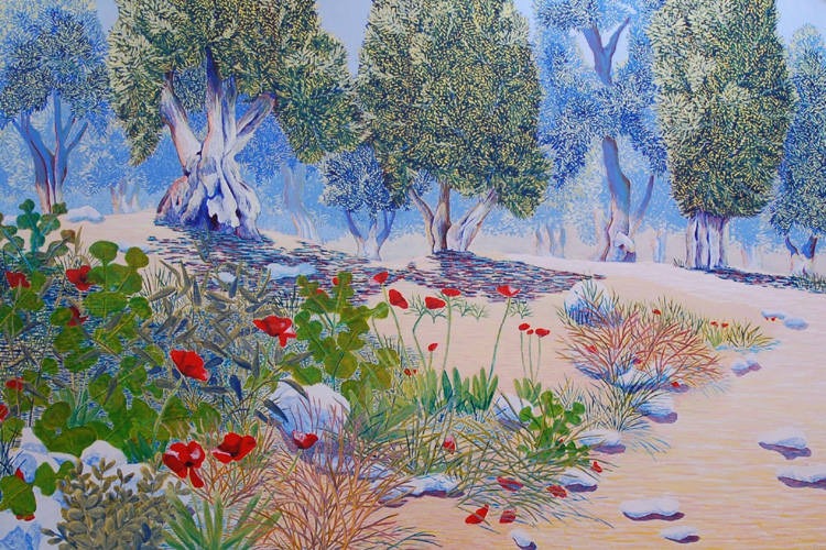 Olives with poppies, Turkey